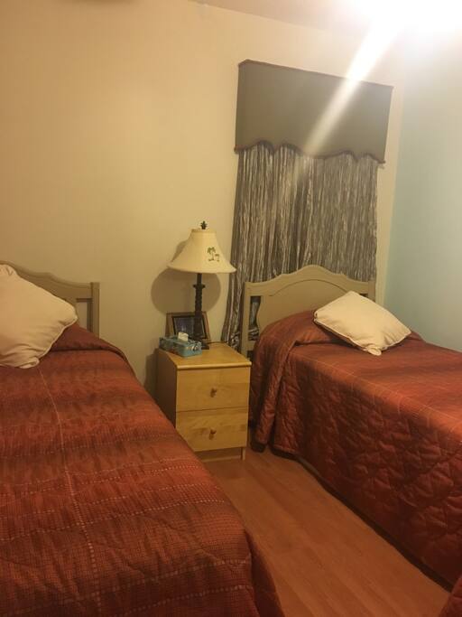 Bedroom 2 has two twin beds