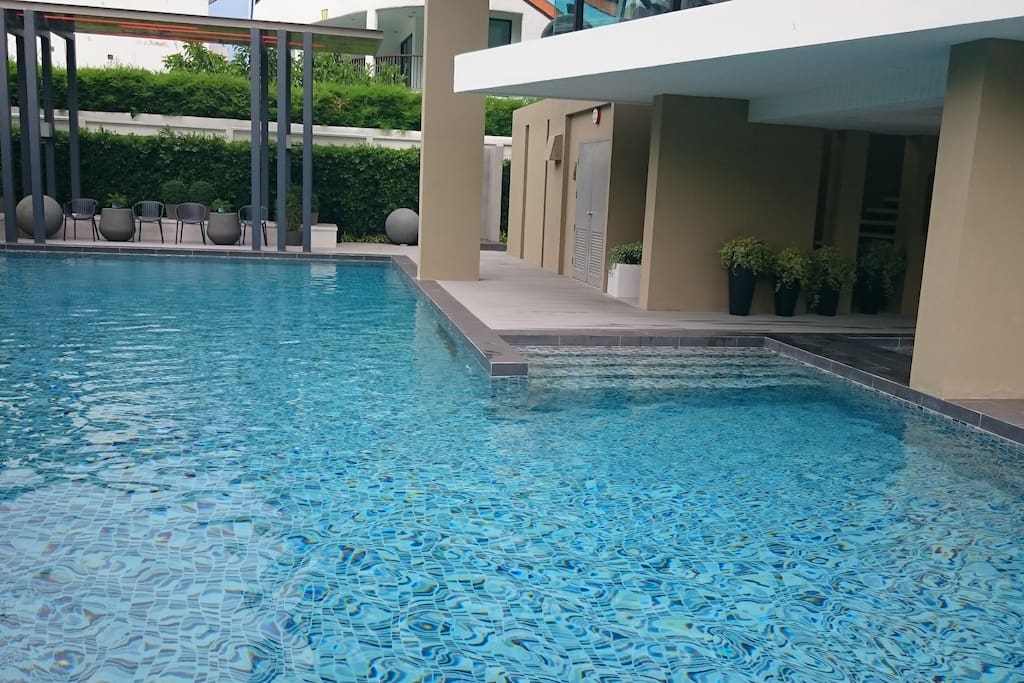 Outdoor swimming pool. "common area"