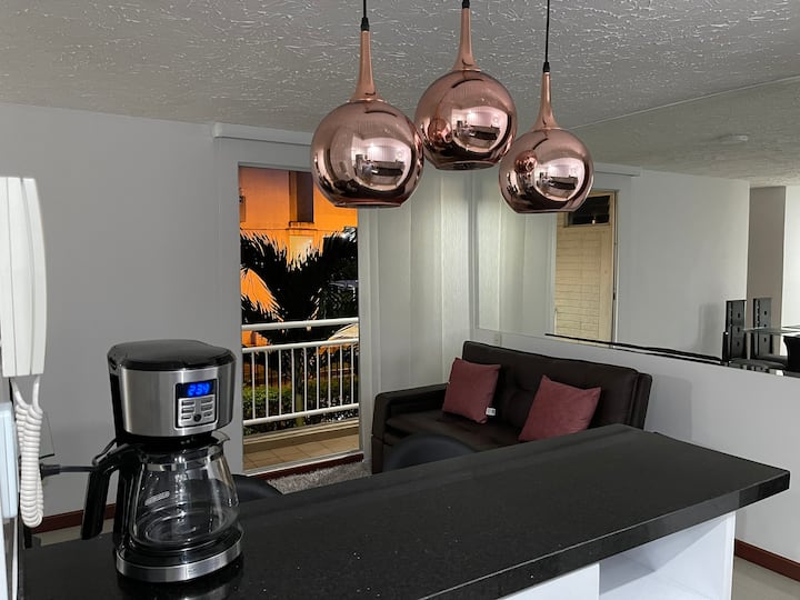 Room with a view of the sunset balcony.