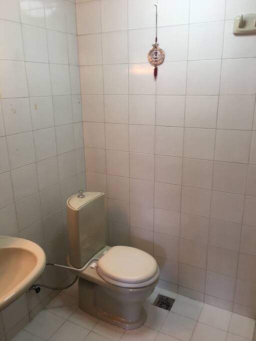 The bathroom which includes a toilet, basin and shower for your private use.