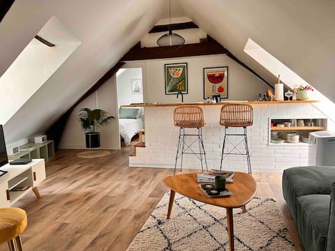 Airbnb performant: Stylish & cosy 1 bed apartment hyper-center + AC à Saint Germain En Laye