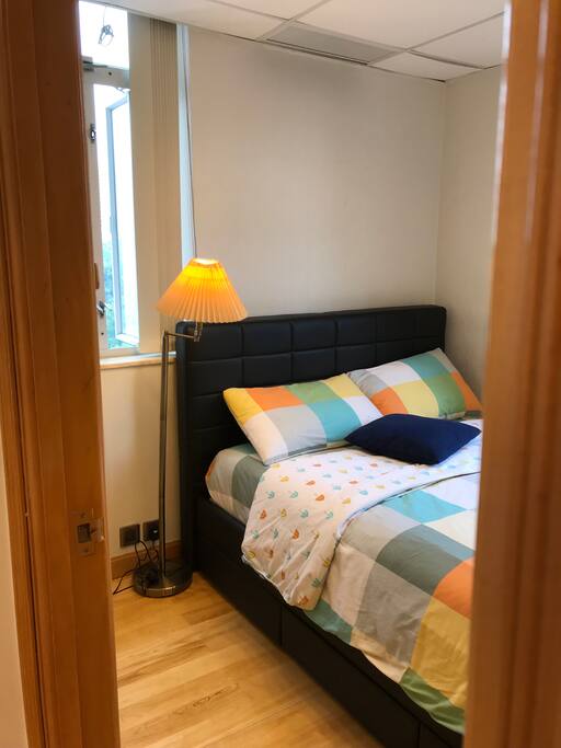 Bedroom with night lamp