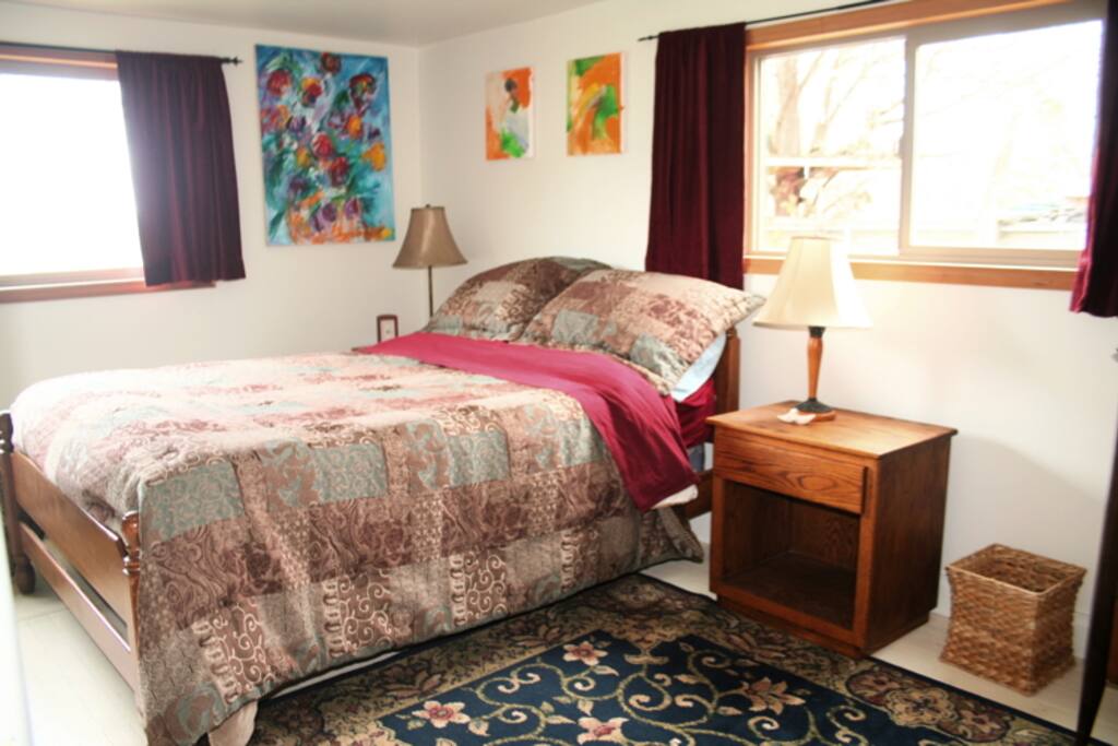 Northwest bedroom features privacy and lots of sunlight.