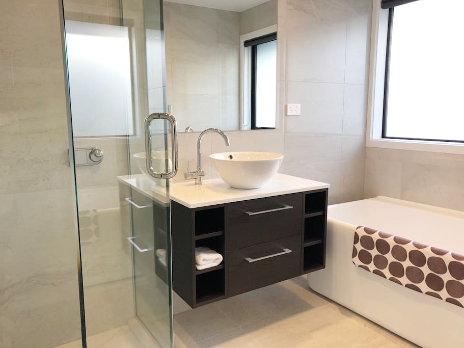 Your own bathroom and a separate toilet with hand basin. Bathroom has a shower and bath, heated towel rail, hairdryer, heater and fan.