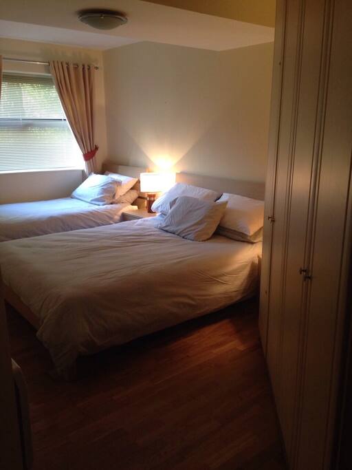 King size Bed and single with ensuite room for a cot on request