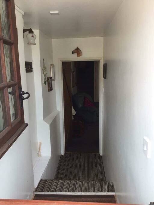 Entrance with steps down