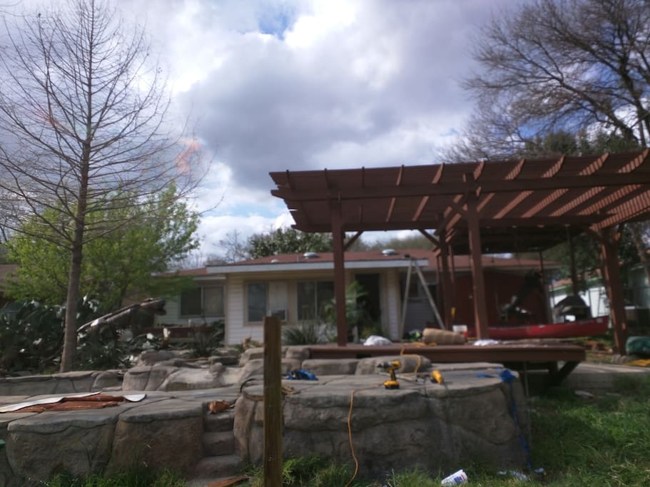 view of backyard recreation area (from greenbelt) - current state