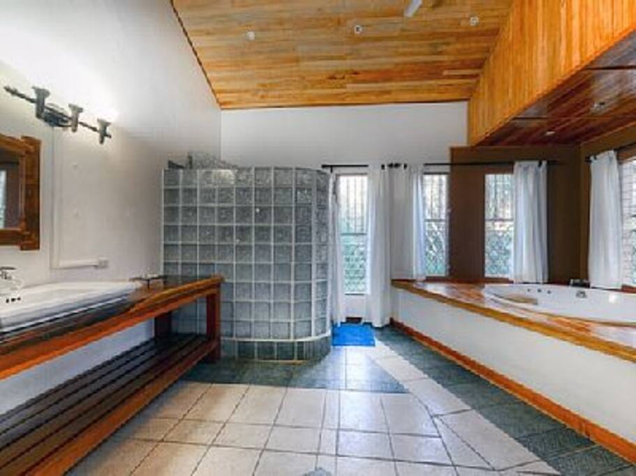 Master bathroom with waterfall shower