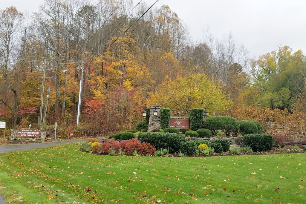 Main entrance to the Country Club during Fall season.