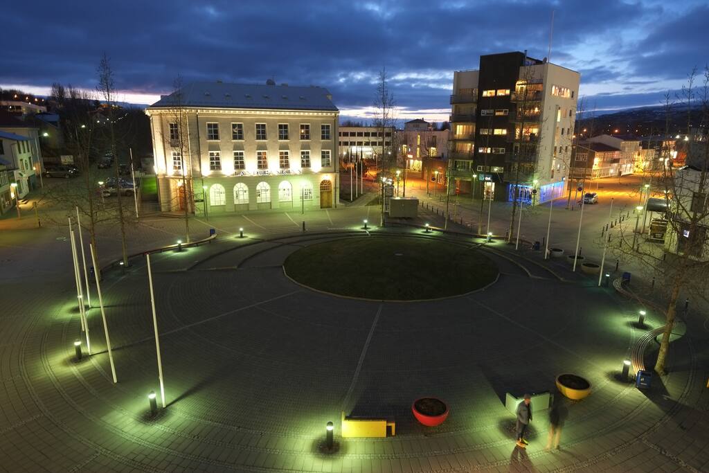View from the balcony - The town square