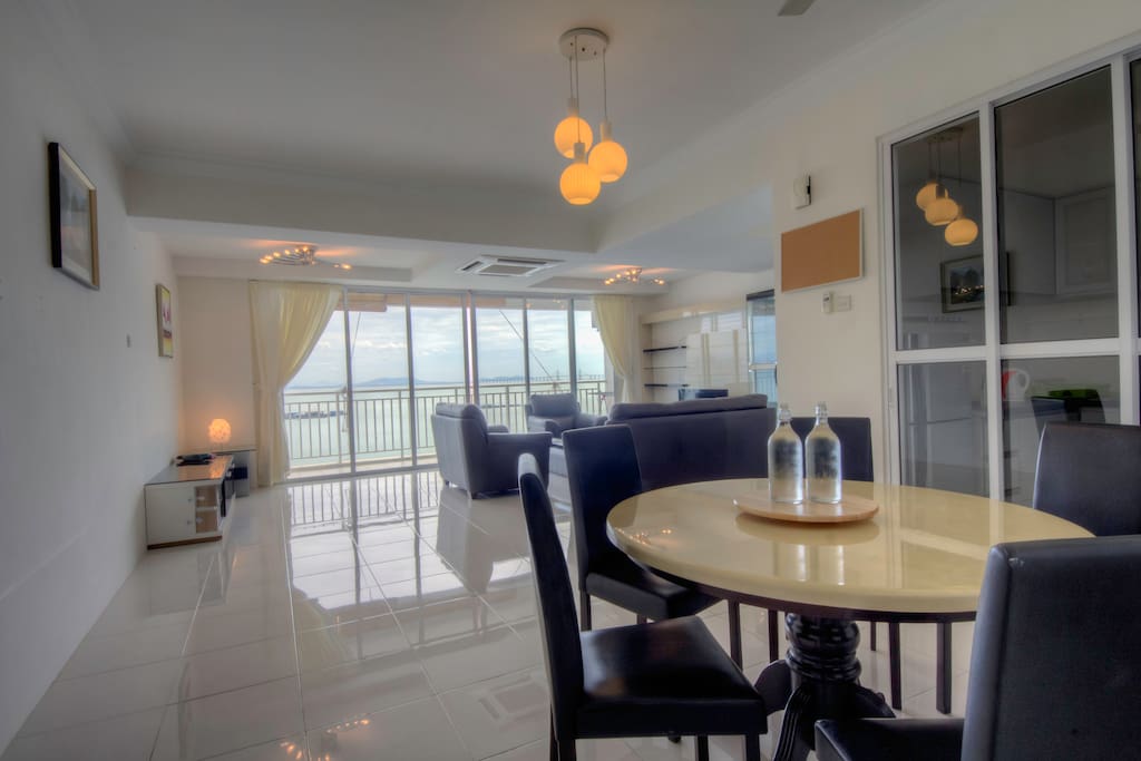 Dining table and chairs set up