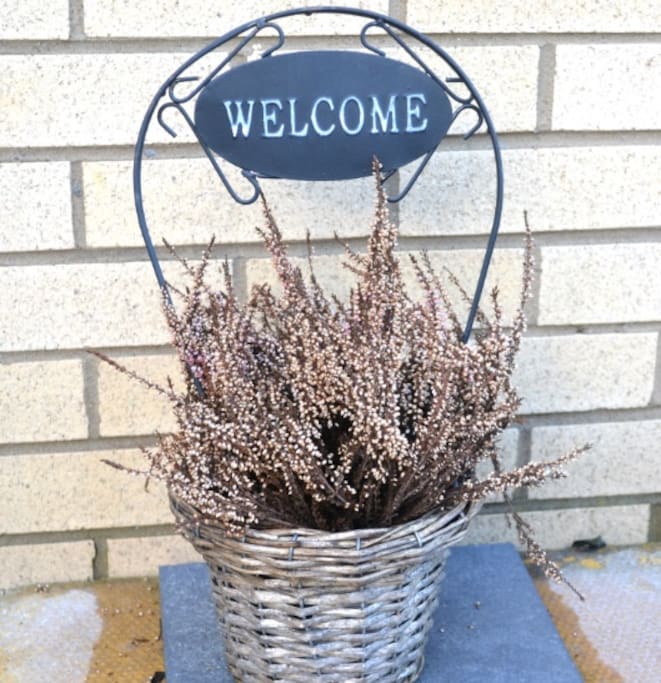 Welcome basket front door