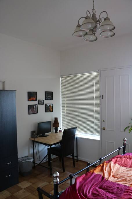 Desk with monitor you can plug into.