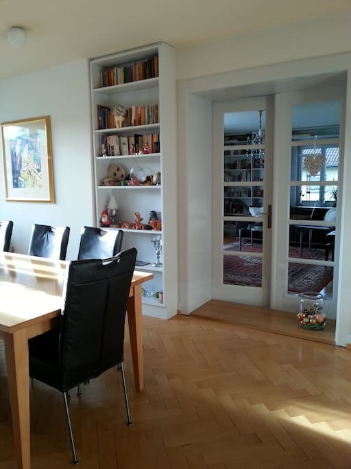 French doors to living room