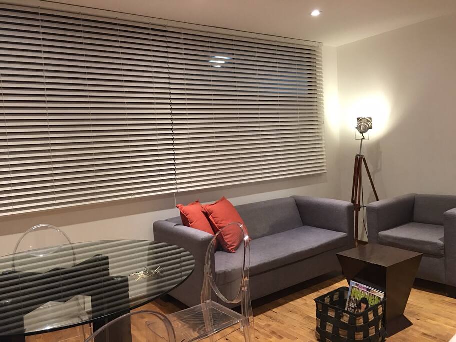 Modern living area with unlimited wifi and landline
