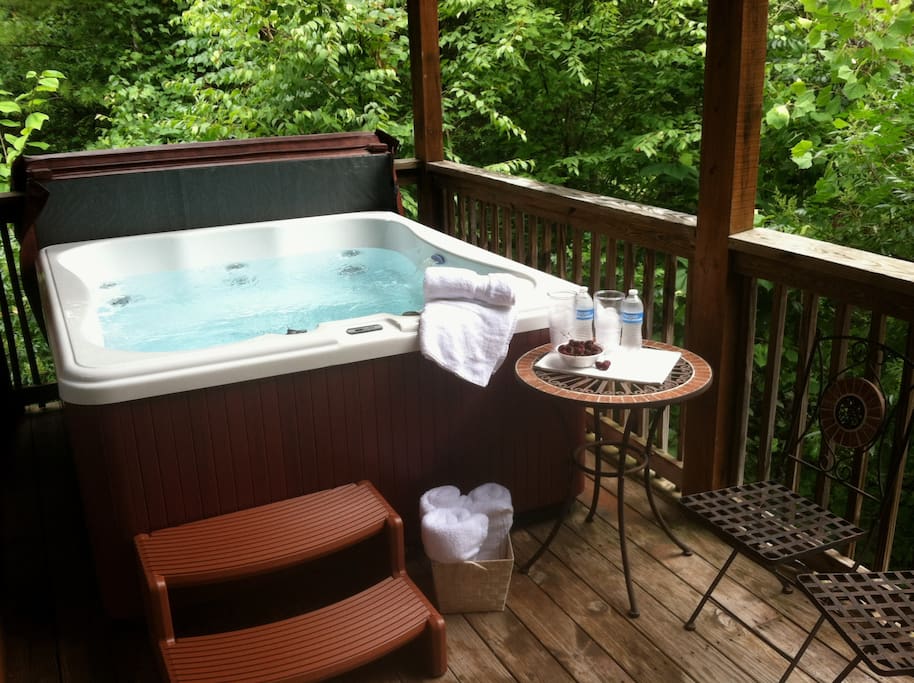 Hot tub waiting for you to relax and enjoy