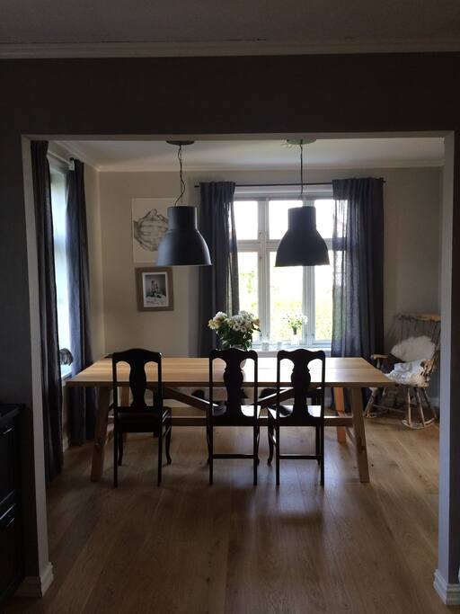 Dining table in the dining room.