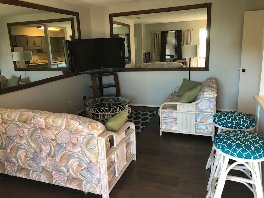 Living room with pull out couch