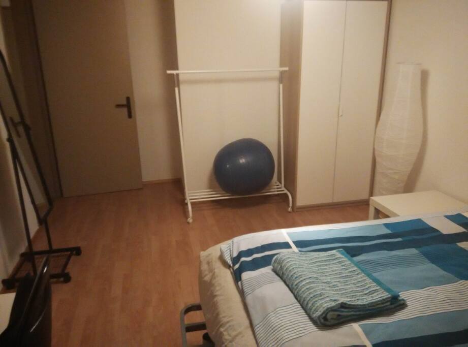 Bedroom showing double wardrobe