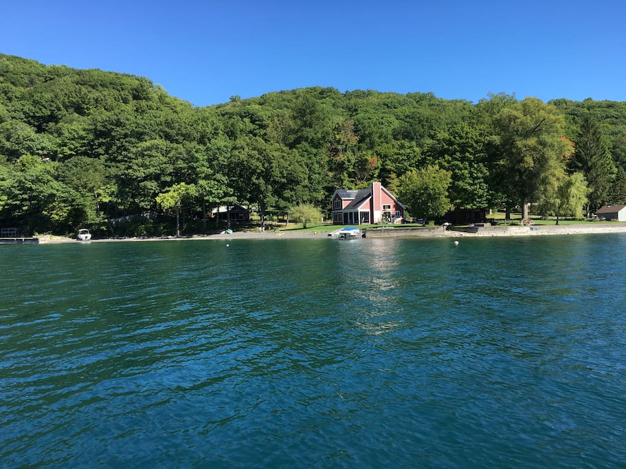 Beach from lake (with main house)