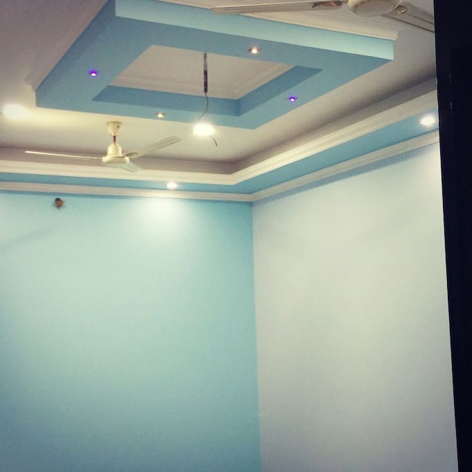 Spacious sky color painted Room