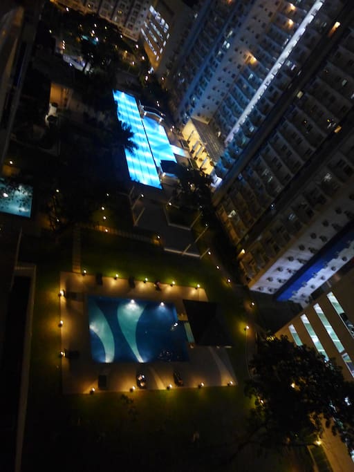 Pool View at night