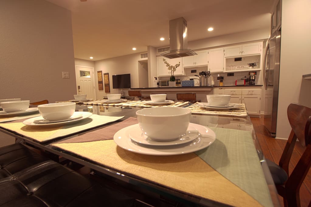Enjoy a great meal at a table that seats 8.