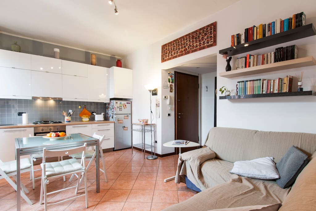 soggiorno con cucina a vista