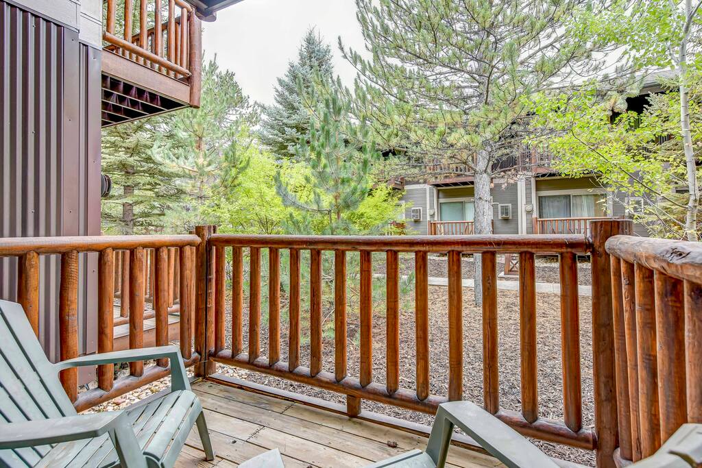 Spend your days relaxing on the patio overlooking the lush grounds.