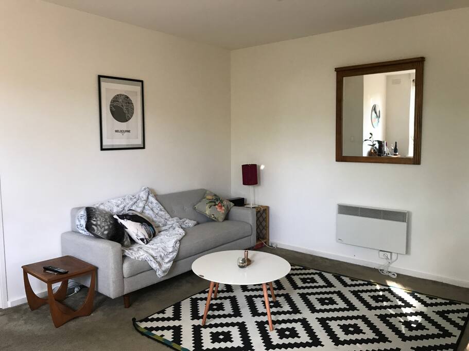 Lounge room comes with electric heater