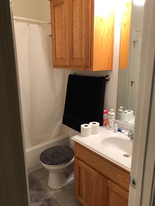 Private bathroom. Private door from bedroom to enter.
