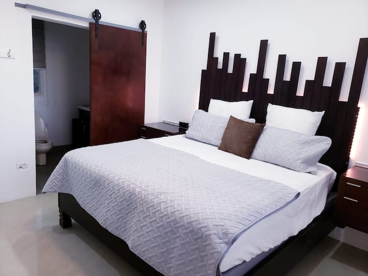 Master with his own bathroom.