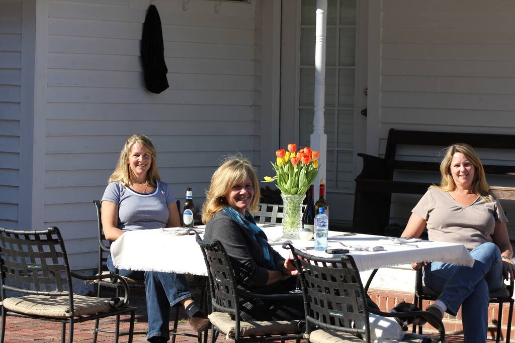 Relaxing on the patio