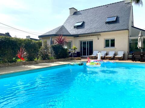 Family home with heated pool