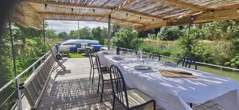 Beautiful Canal du Midi barge