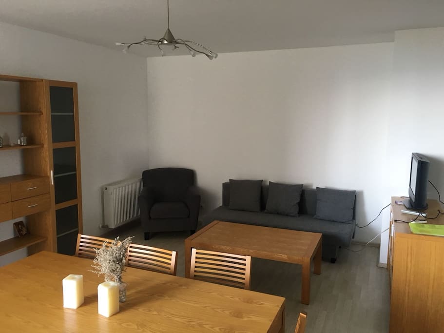 half of the living room