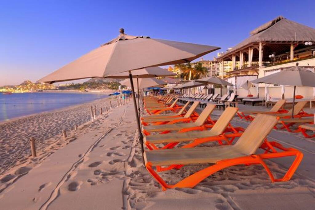 Beach access from the hotel.