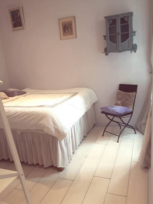 Bedroom with double bed and premium memory foam mattress