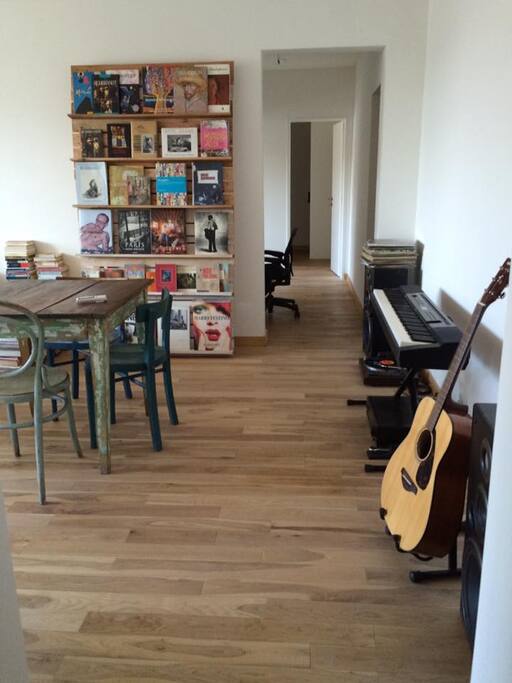 Library and music instruments