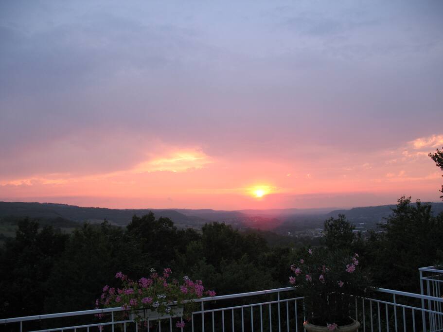 Coucher soleil de la terrasse
