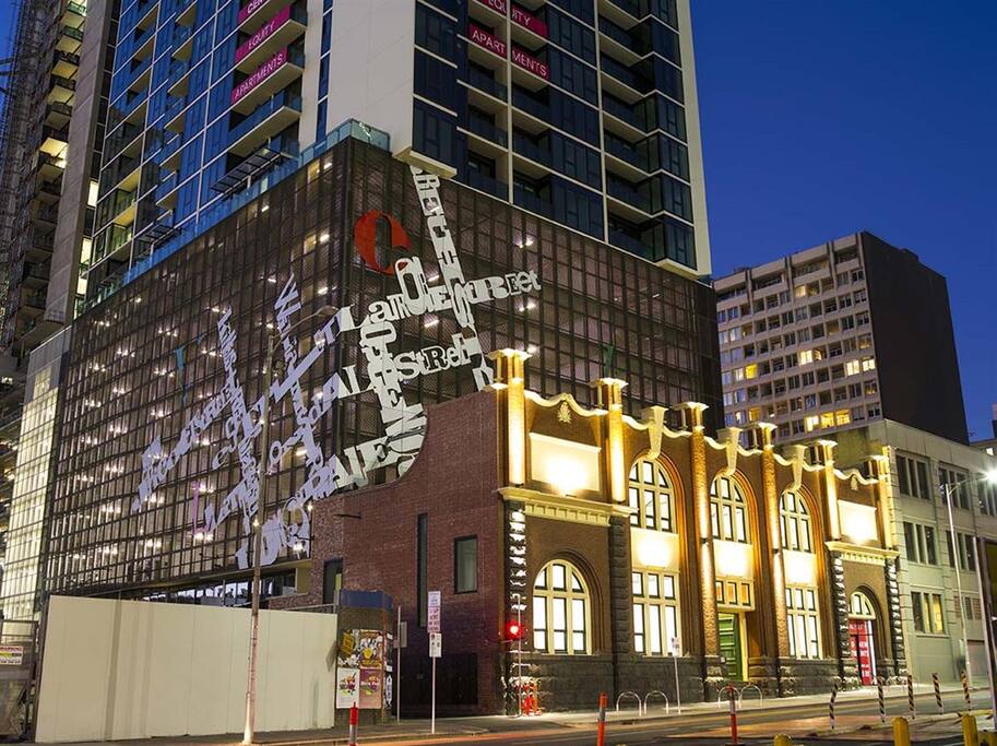 This modern building is where your apartment at.