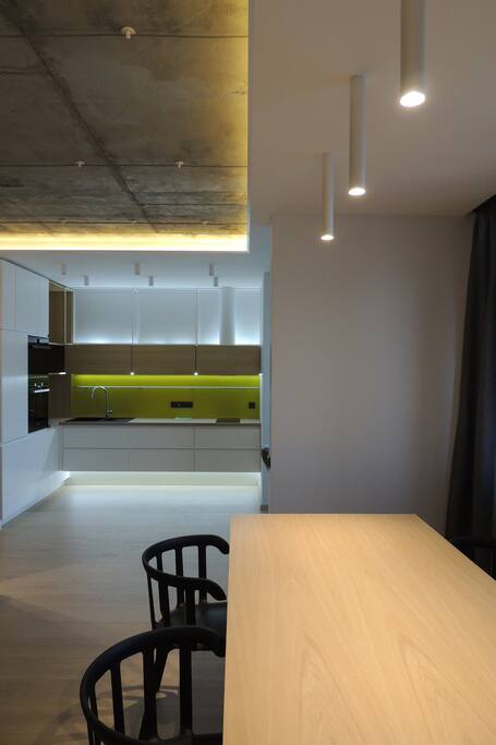 Kitchen and a table