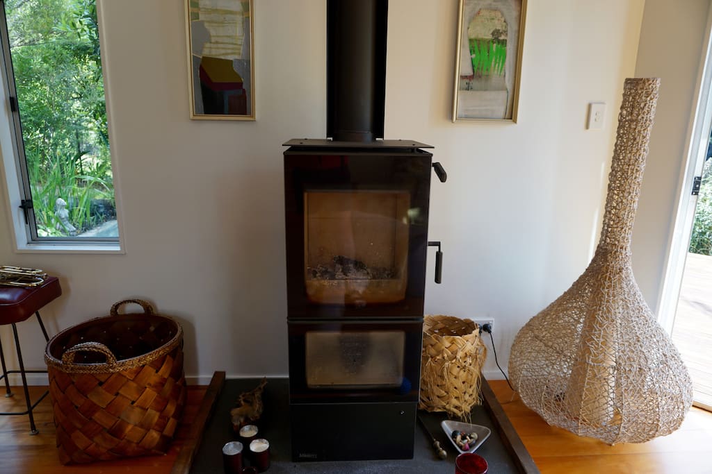 Wood burner in living room