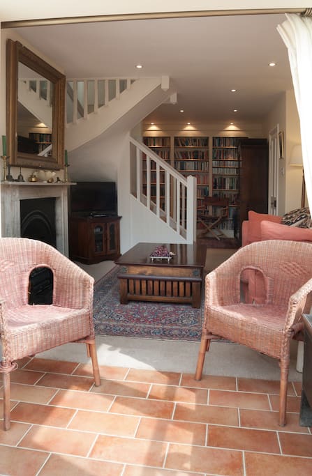 Up the cottage stairs...