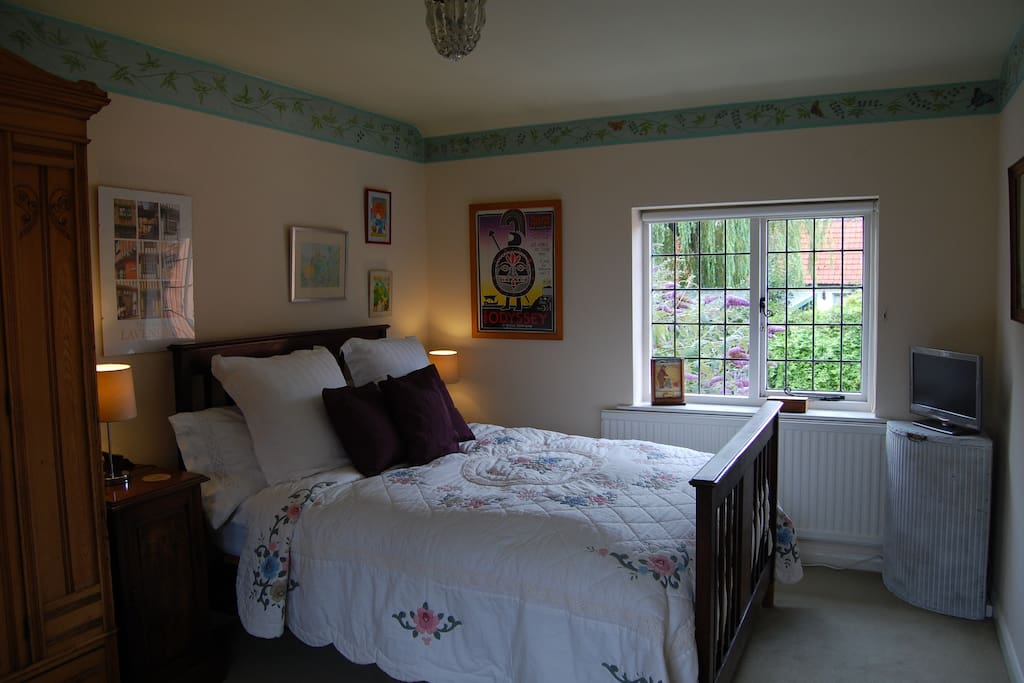 Comfortable room with good views of garden from both windows