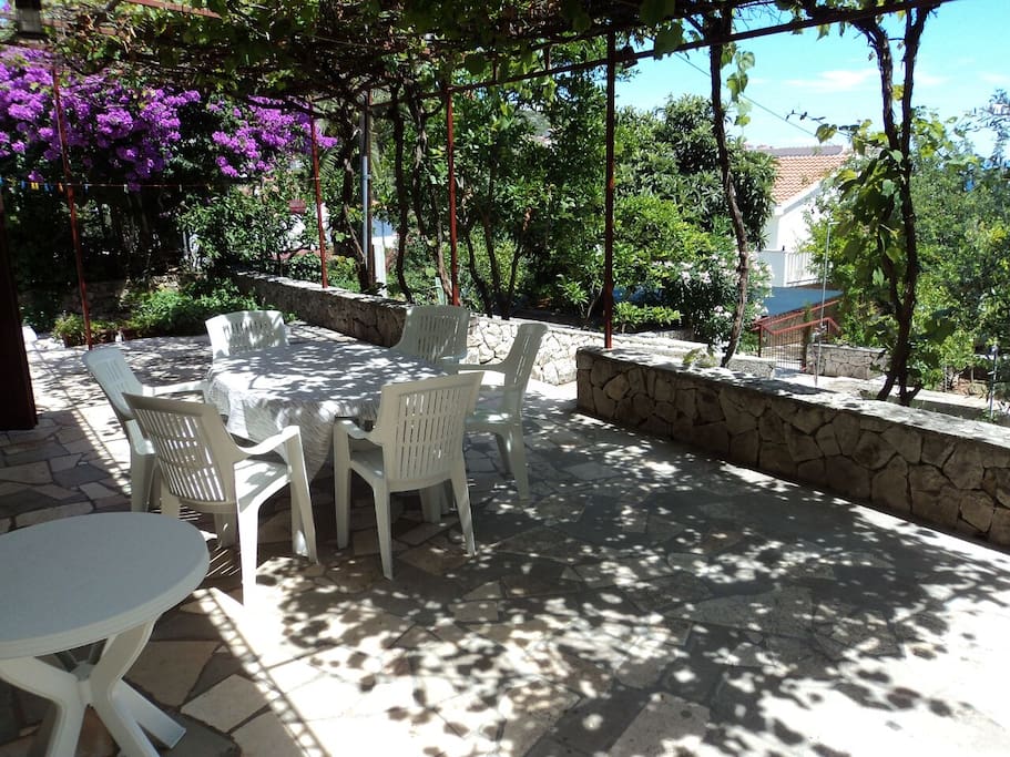 Spacious terrasse in front of the house
