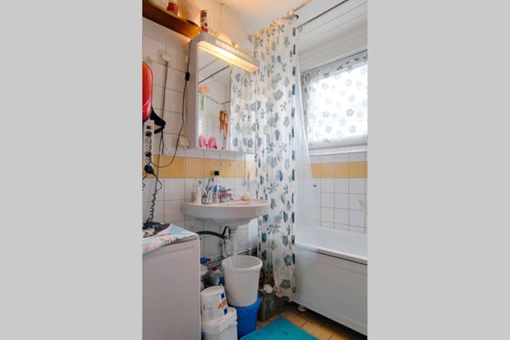 The bathroom.