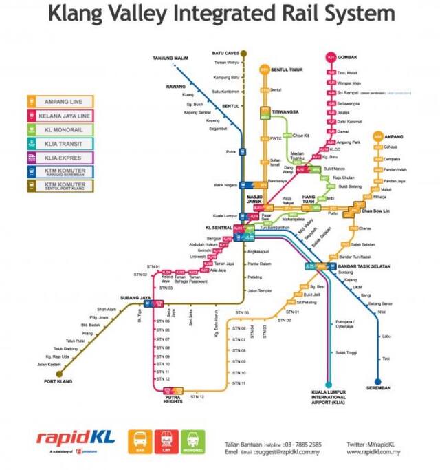 Seri Maya apartment has it own connecting bridge to KJ5 station (setiawangsa) that will connect you to KL city train LRT & MRT, ERL(airport railway), KTM, Monorail, and bus link. For detail Rapid KL integrated map refer to website: www.myrapid.com.my