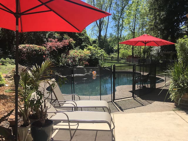 Pool House Retreat under the Redwoods!