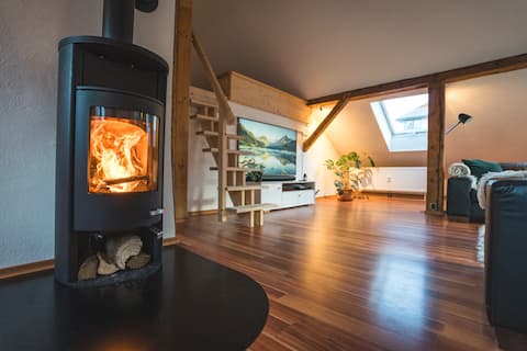 Comfortable attic apartment with loft character